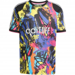 &bdquo;Adidas Originals Archive SS25 AOP&ldquo; mar&scaron;kinėliai, patogūs apvalios kaklo formos sportiniai trumpomis rankovėmis, vyri&scaron;ki futbolo mar&scaron;kinėliai, juodi, citrininės-geltonos spalvos, rožiniai, KD4800 S