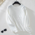 Rudens Žiemos Vintažinis Laisvas Megztinis Megztinis Ilgomis Rankovėmis Vienspalvis Puloveris O Formos I&scaron;kirptė Vir&scaron;us XL abrikosas