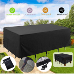 Lauko dulkėms atsparūs apsauginiai užvalkalai su vėjo nepraleidžiančia virve reguliuojama sagtimi baldų stalo kėdėms 123 x 123 x 74cm