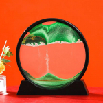 3D judantis smėlis meno paveikslas Apvalus stiklas Giliavandenis smėlio peizažas Smėlio laikrodis smėlis tekantis smėlis Tapyba Biuro namų dekoro dovana 5 inch