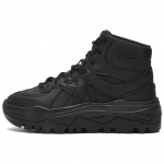FILA Modernūs Sintetinės Odos Storu Padu Patogūs Auk&scaron;to Vir&scaron;aus Laisvalaikio Batai Moteri&scaron;ki Sportbačiai Juodi F12W341114FBK 37.5
