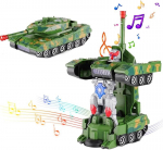 2 viename transformuojamas tanko robotas žaislas su muzika ir &scaron;viesomis, elektrinis universalus vairuojamas automobilis, naikintuvas, gimtadienio, Helovino dovana berniukams black