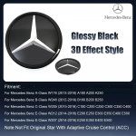Skirta Mercedes Benz W176 W246 W205 W212 W207 W217 W251 W166 Sidabrinis ir Juodas Emblema Priekinės Grotelės Ap&scaron;viestas Logotipas Žvaigždės Ženklelis