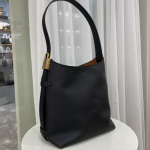 Nauja karvės odos auk&scaron;čiausios kokybės moteri&scaron;ka rankinė užraktas hobo kibiro formos krep&scaron;ys per petį pa&scaron;tininko krep&scaron;ys po pažastimi moterims 28cm*28cm*15cm juoda