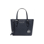 Michael Kors Jet Set Monogram Vintage Užtrauktuku Rankinė Moteri&scaron;ka Rankinė Tamsiai Mėlyna 35T9STVT0B-ADMIRAL Basic Set (Bag+Dust Bag)