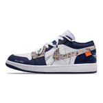Jordan Air Jordan 1 Neslystantys, Atsparūs dilimui, Lengvi žemi Vintažiniai krep&scaron;inio batai Vyri&scaron;ki Balti Mėlyni 553558-141(Komanda359-) 41