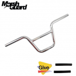 BMX aliumininis sulankstomas Ape Hanger vairas 22,2 mm paauk&scaron;tinimas gatvės ir laipiojimo dviračiams gray