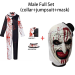 Vyri&scaron;ki Helovino kostiumai Art The Clown Cosplay kostiumas Filmas Terrifierr 2 Kruvinas kombinezonas Vyri&scaron;kas kombinezonas Siaubo apranga XS（old） black