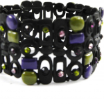 NOA [I2163] - Bracelet Cr&eacute;ateur 'Sissi' vert violet noir