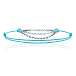Les Tr&eacute;sors De Lily [J0812] - Bracelet Argent 'Billes' turquoise argent&eacute; - 3 rangs