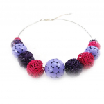 NOA [J4227] - Collier Cr&eacute;ateur 'Flora' violet rose