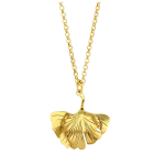 Les Tr&eacute;sors De Lily [Q7133] - Collier Argent 'Ginkgo Biloba' dor&eacute; - 22x20 mm