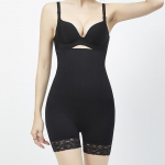 Flarixa Lace Bone Waist Trainer Body Shaper Seamless Shapwear Tummy Control Shaper Plus Size Body Kvėpuojantis moteri&scaron;kas juosmens treniruoklis S juoda