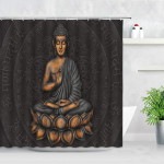 Zen Green bambuko Budos du&scaron;o užuolaidos peizažas vandens žvakių akmuo Lotu augalų sodas peizažas vandeniui atsparus vonios užuolaidos ekranas 180*200CM