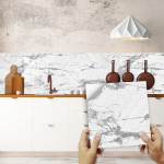 10 vnt. balto marmuro plytelių lipdukas virtuvės Backsplash, alyvai atsparus spintelės praustuvo nulupimas ir lipdukas vandeniui atsparūs meniniai sienų lipdukai 10cmX10cmX10pcs