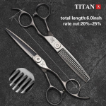 Titan Barber Scissors Kirpyklos Pjovimo įrankiai Retinimo žirklių rinkinys Kirpėjams 6,0 colio vg10 plieno