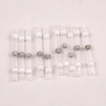 10 vnt. susitraukiančių užspaudžiamų ir lituojamų movų jungčių 0,1&ndash;0,5 mm&sup2; kabeliams; Skaidri balta; ilgio:24 mm