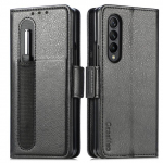 Anti-Shock piniginės funkcinis odinis dėklas, skirtas Samsung Galaxy Z Fold4 5g sulankstomas 4 sulankstomas 3 sulankstomas 3 kortelių lizdas S ra&scaron;iklio laikiklis telefono krep&scaron;ys for samsung z fold 3 ruda