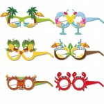 12 vnt Vakarėlio akiniai Juokingi havajieti&scaron;ki liepos 4 d. Popieriniai akiniai Tropical Fancy Party Photo Booth Rekvizitai Vaikų ir suaugusiųjų vakarėlio reikmenys