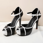 Moteri&scaron;kos mados Peep Toe Platform Pumps Vasariniai Super High Heel Sandalai Vestuvių vakarėliui 35 juoda
