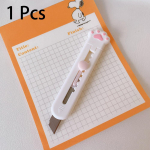 Kawaii Mini Pocket Cat Paw Art Utility Knife Express Box Peilis Popieriaus pjaustytuvas Amatų vyniojimo daugkartinio užpildymo a&scaron;menys ra&scaron;tinės reikmenys balta
