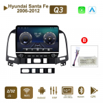 Android automobilinis radijas, skirtas Hyundai Santa FE 2006-2012 su mygtuko rankenėle 10 colių daugialypės terpės grotuvo navigacija GPS Carplay 2+32GB B