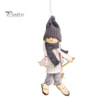 Kalėdinė slidinėjimo mergaitė lėlė Rankų darbo megzta skrybėlė Drabužiai Daugkartinio naudojimo Kalėdų eglutė kabantis Gnome Dekoracija Ornamentas Pakabukas Vakarėlis &Scaron;ventės Dovana