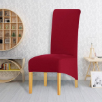 1/2/4/6 vienetai XL dydžio tampūs kėdžių užvalkalai, užvalkalai kėdėms su ilga atlo&scaron;o dalimi Kalėdoms, vestuvėms, banketui, restoranui, vie&scaron;bučiui, valgomajam 4 Pieces raudona