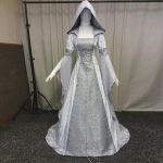 Moteri&scaron;ka Cosplay suknelė ilgomis rankovėmis su gobtuvu