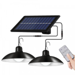 Saulės pakabinami &scaron;viestuvai LED retro &scaron;viestuvai, atsparūs vandeniui su 3 lygių ry&scaron;kumo nuotolinio valdymo pulteliu Double Light
