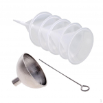 6 vnt. nerūdijančio plieno plastikinis rinkinys buteliukams / konteineriams Urnos rinkinys