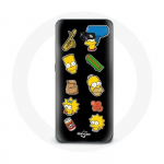 Coque pour Samsung Galaxy A3 2016 Les Simpson autocollants fond noir juoda