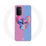 Coque pour Oppo A54 5G Stitch et angel bleu rose