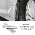 2 VNT Automobilio Priekinio Rato Sparnas Purvasargis I&scaron;orės Modifikavimo Priedai BMW 5 Serijos G30 525li 528li 530li 540li 2017-22 2pcs-Silver