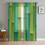 Žali bambukiniai zen augalų permatomi užuolaidos miegamajam, svetainei, voilo langų užuolaidos, tiulinės užuolaidos vaikų kambariui 135W x 114H(cm)