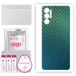 apgo Protective Skin Sticker for the back compatible with Tecno Pova 4T, Wrap Film, Foil, Vinyl - Pattern Carbon Chameleon CAKA1