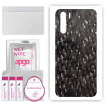 apgo Protective Skin Sticker for the back compatible with Oppo A91, Wrap Film, Foil, Vinyl - Pattern Carbon Black Pixel