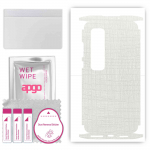apgo Protective Skin Sticker for the back+sides compatible with Xiaomi Mi 10 Ultra, Full Wrap Film, Foil, Vinyl - Pattern White Fabric