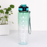 1000 ml didelės talpos vandens puodelis su rankena Tiesia burna spyruoklinis dangtelis Erdvinis puodelis Plastikinis vandens puodelis Sportinis lauko vandens puodelis 1000ml žalia