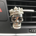 1vnt metalinis kaukolės stiliaus automobilių kvepalų segtukas, automobilio oro gaiviklis, automobilio priedai juoda