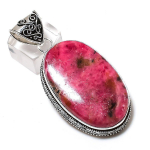 Rhodonite Gemstone Handmade 925 Sterling Silver Gift Jewelry Pendant 2.40 g7t61