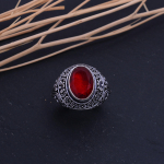 Natural Mozambique Garnet Handmade 925 Sterling Silver Ring Size 8.75 t6u47