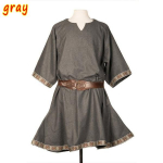 Viduramžių unisex Helovino kostiumas Renesanso tunika Viking Knight Pirate Vintažiniai kario mar&scaron;kiniai be diržo