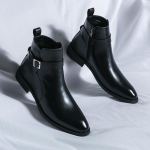 Nauji žieminiai vyri&scaron;ki smailūs rudi juodi &bdquo;Chelsea&ldquo; aulinukai Britų dizainerio &bdquo;Botas Trend&ldquo; laisvalaikio auk&scaron;takulniai pankroko batai 39
