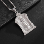 Naujas kataliki&scaron;kas Nerūdijančio plieno vėrinys su Mergelės Marijos pakabuku vyrams, religinis, hiphopo stiliaus, vakarėlių papuo&scaron;alas berniukams