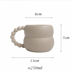 250ml Creative Keraminis Puodelis Mielas kavos puodelis Pusryčių Pieno Puodelis &Scaron;iaurės &scaron;alių namų dekoras Rankų darbo menas Popietės arbatos puodelis Dovanos porai smėlis