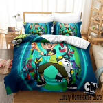 3D animacinių filmų Ben10 antklodės užvalkalas su pagalvės užvalkalu, vienvietis dvivietis dvivietis labai didelis lovos komplektas namų tekstilei 70x133cm 2pcs