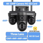 6K 12MP IP kamera WiFi trys objektyvai 10x priartinimas trys ekranai lauko vandeniui atsparus monitorius judesio aptikimas apsauga vaizdo stebėjimas 12MP Camera