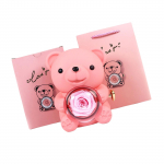 Romanti&scaron;kas me&scaron;kiukas dovanų dėžutėje su stabilizuota rože Eleganti&scaron;ka Valentino dienai Motinos dienai Vestuvėms Jubiliejams Įvairių spalvų raudona