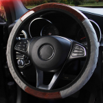 Interjero Aksesuarai Universalus Automobilio Vairo Gaubtas Medžio Ra&scaron;to Automobilio Stilius 4 Spalvų PU Odos Vairo Gaubtai pilka
